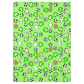 Fußballthema mit grünen Shirts Klemmbrett (Rückseite)