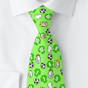 Fußballthema mit grünen Shirts Krawatte