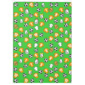 Fußballthema mit Orange Gold Shirts Klemmbrett (Rückseite)