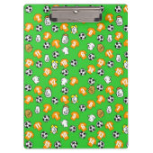 Fußballthema mit Orange Gold Shirts Klemmbrett (Vorderseite)