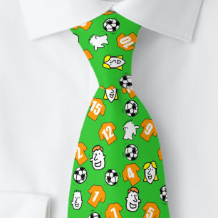 Fußballthema mit Orange Gold Shirts Krawatte