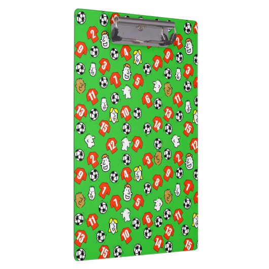 Fußballthema mit roten Shirts Klemmbrett (Rechts)