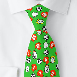 Fußballthema mit roten Shirts Krawatte
