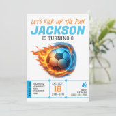Fußballthemen Geburtstag Einladung (Stehend Vorderseite)