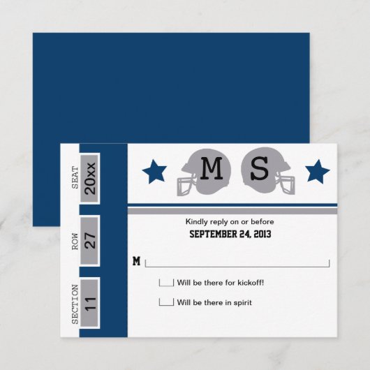 Fußballticket Hochzeit RSVP (Vorne/Hinten)