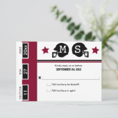 Fußballticket Hochzeit RSVP Karte (Stehend Vorderseite)
