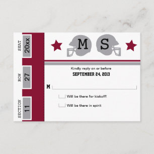Fußballticket Hochzeit RSVP Karte