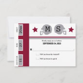 Fußballticket Hochzeit RSVP Karte (Vorderseite)