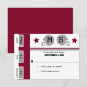 Fußballticket Hochzeit RSVP Karte (Vorne/Hinten)