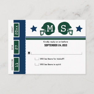 Fußballticket Hochzeit RSVP Karte