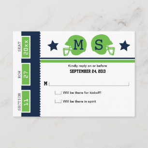 Fußballticket Hochzeit RSVP Karte