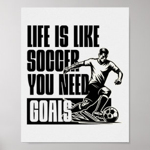 Fußballtore Zitat Motivation Poster