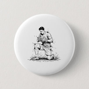Fußballtorwart Vintage Torwart Männer Athleten Vor Button