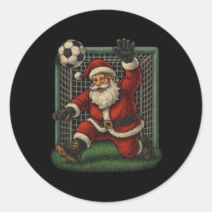 Fußballtorwart Weihnachtsmann Weihnachten Sport Ju Runder Aufkleber