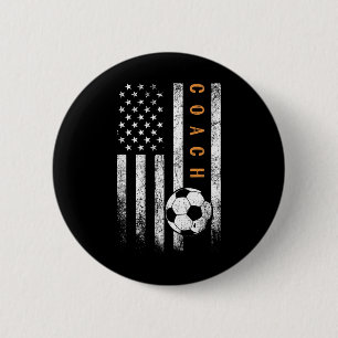 Fußballtrainer American Flag Design Fußballtrainer Button