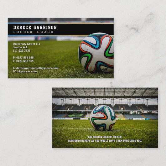 Fußballtrainer | Berufliche Sportarten Visitenkarte (Vorne/Hinten)