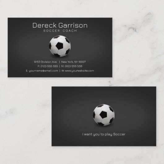 Fußballtrainer | Berufliche Sportarten Visitenkarte (Vorne/Hinten)