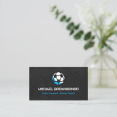 Fußballtrainer Blau Visitenkarte (Stehend Vorderseite)