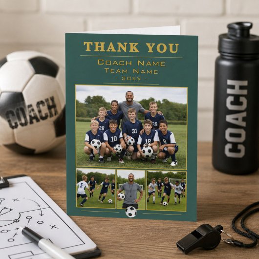 Fußballtrainer Collage Team 4 Foto Danke Karte