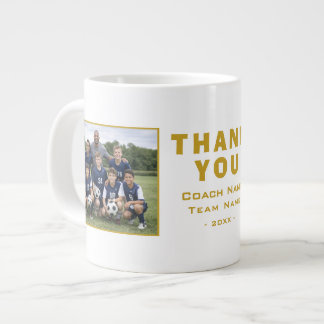 Fußballtrainer Danke Teamfoto Jumbo-Tasse