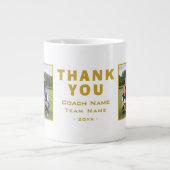 Fußballtrainer Danke Teamfoto Jumbo-Tasse (Vorderseite)