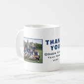 Fußballtrainer Danke Teamfoto Kaffeetasse (Vorderseite Links)