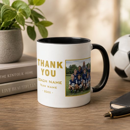 Fußballtrainer Danke Teamfoto Tasse
