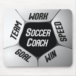 Fußballtrainer dankt großem Ball Mousepad