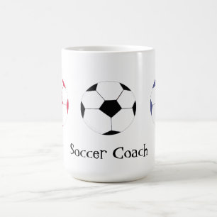 Fußballtrainer - Drei bunte Fußbälle Kaffeetasse