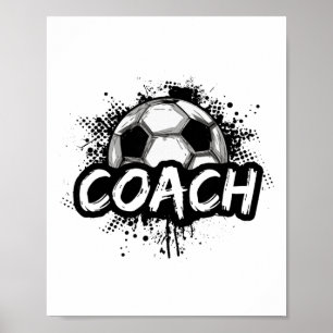 Fußballtrainer für Männer Frauen Fußball T-Shirt Poster