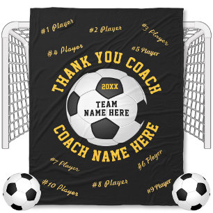 Fußballtrainer-Geschenk in Ihren Farben Fußballdec Fleecedecke