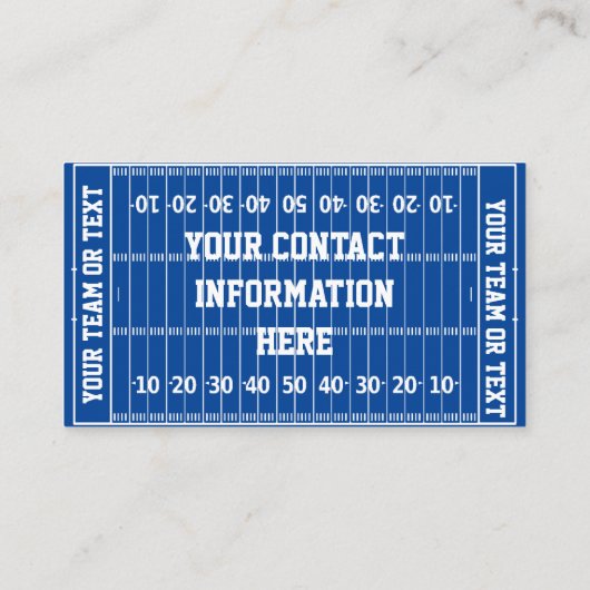 Fußballtrainer Gridiron Visitenkarte (Rückseite)