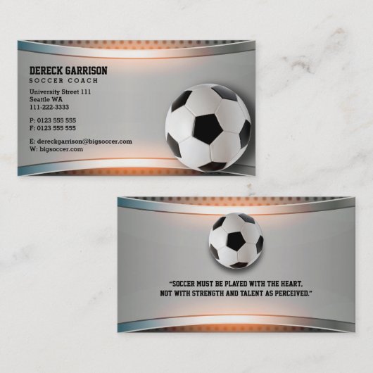Fußballtrainer | Moderne Sportgeschenke Visitenkarte (Vorne/Hinten)