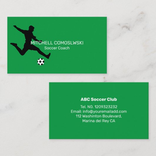 Fußballtrainer Moderne Visitenkarte (Vorne/Hinten)
