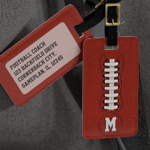 Fußballtrainer-Monogramm-Sportgepäckanhänger Gepäckanhänger