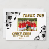 Fußballtrainer Name Foto  Dankeskarte (Vorderseite)