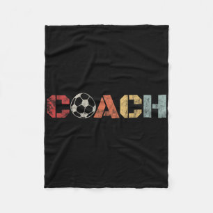 Fußballtrainer Retro Vintage Instruktionsfußball L Fleecedecke