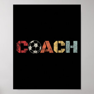 Fußballtrainer Retro Vintage Instruktionsfußball V Poster