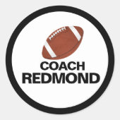 Fußballtrainer Runder Aufkleber (Vorderseite)