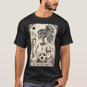 Fußballtrainer Tarot Karte Halloween Skelett Fußba T-Shirt