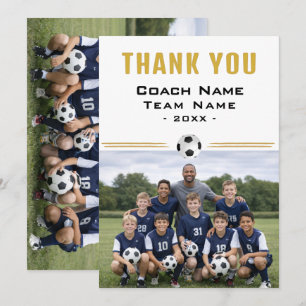 Fußballtrainer-Teamfoto Danke