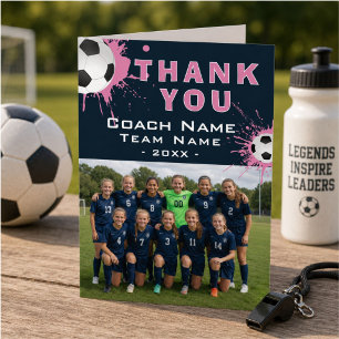 Fußballtrainer Teamfoto Danke