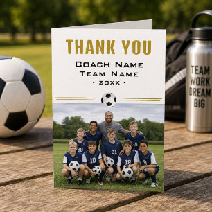 Fußballtrainer-Teamfoto Danke