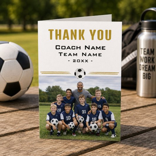 Fußballtrainer-Teamfoto Danke