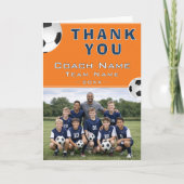 Fußballtrainer-Teamfoto Dankeskarte (Vorderseite)