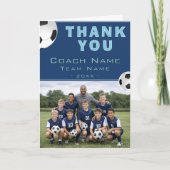 Fußballtrainer-Teamfoto Dankeskarte (Vorderseite)