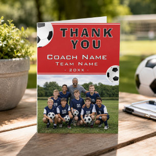 Fußballtrainer-Teamfoto Dankeskarte