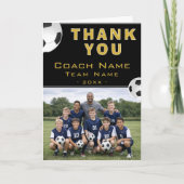 Fußballtrainer-Teamfoto Dankeskarte (Vorderseite)