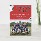 Fußballtrainer-Teamfoto Dankeskarte (Vorderseite)