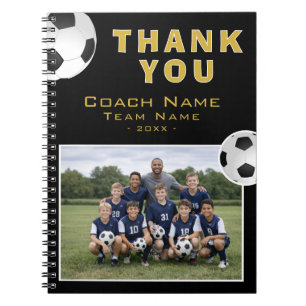 Fußballtrainer-Teamfoto Notizblock